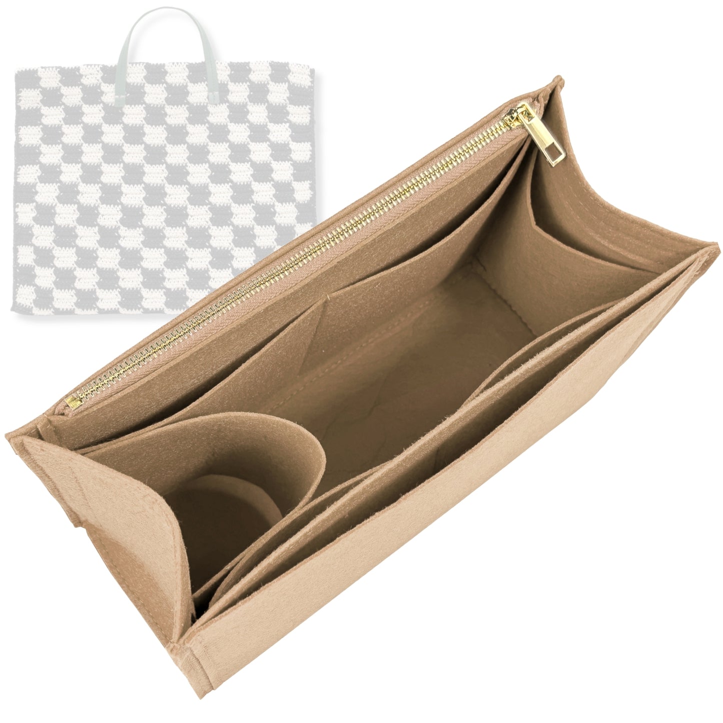 Bag Insert for (Clare V., Summer Simple Tote) Organizer Tote Purse Organiser Liner Shaper [Premium Felt Material]