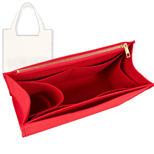 Bag Insert for (Loewe, Small Font Tote in raffia) Organizer Tote Purse Organiser Liner Shaper [Premium Felt Material]