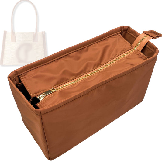 Bag Insert for (Christian Louboutin, By My Side small leather-trimmed raffia tote) Organizer Tote Purse Organiser Liner Shaper [Premium Nylon Material]