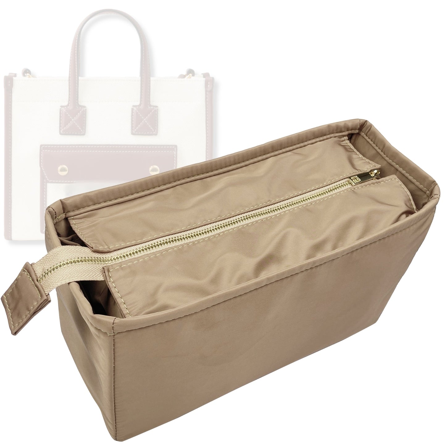 Bag Insert for (Burberry, Medium Freya Tote) Organizer Tote Purse Organiser Liner Shaper [Premium Nylon Material]