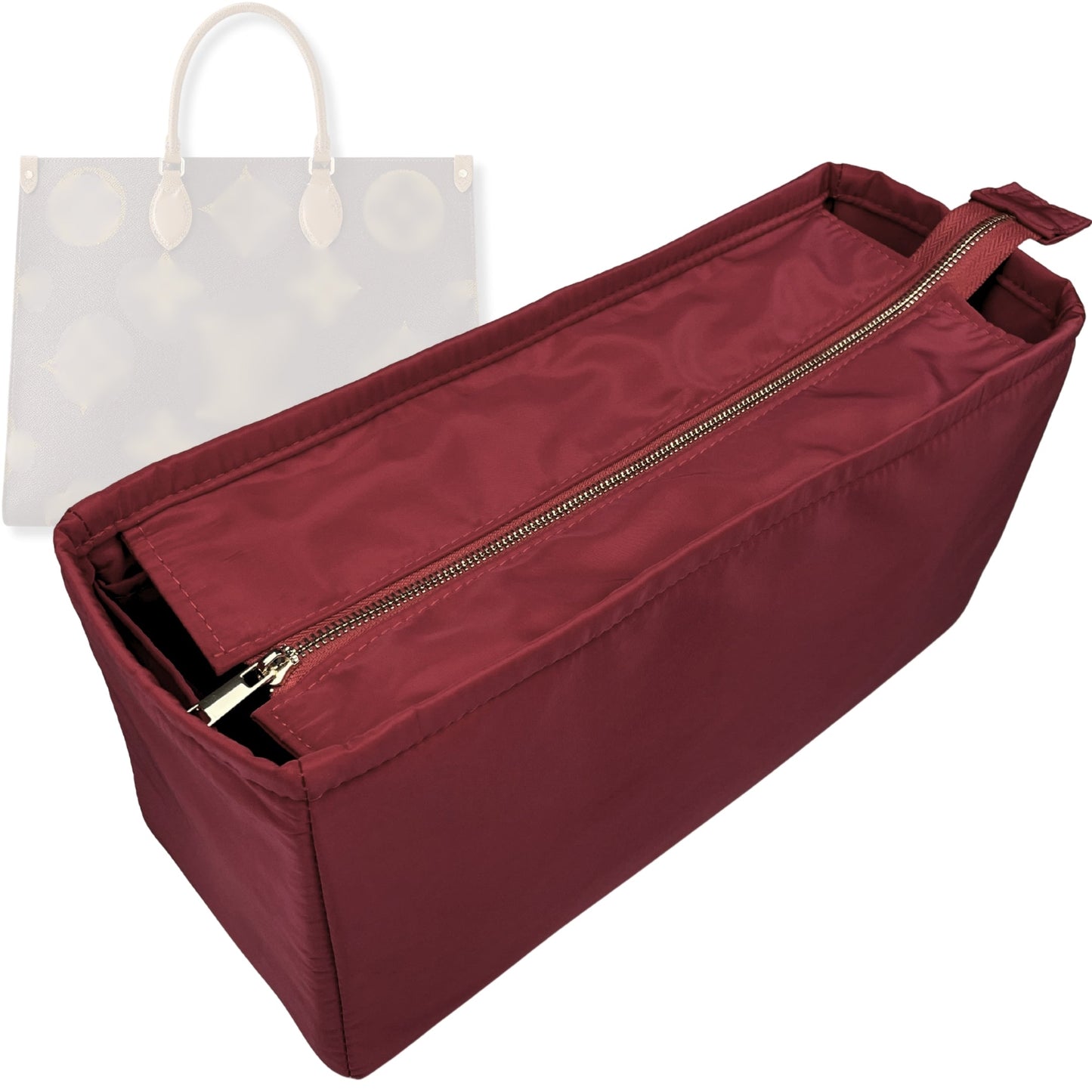Bag Insert for (LV, OnTheGo MM (Medium)) Organizer Tote Purse Organiser Liner Shaper [Premium Nylon Material]