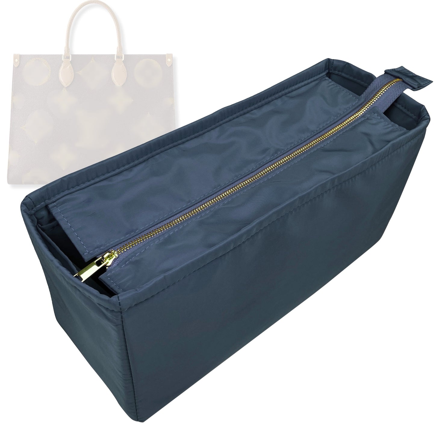 Bag Insert for (LV, OnTheGo PM (Small)) Organizer Tote Purse Organiser Liner Shaper [Premium Nylon Material]