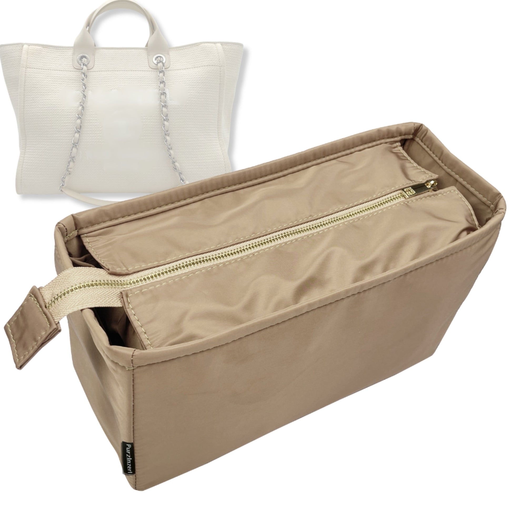 Bag Insert for (Chanel, Deauville Canvas Medium) Organizer Tote Purse Organiser Liner Shaper [Premium Nylon Material]
