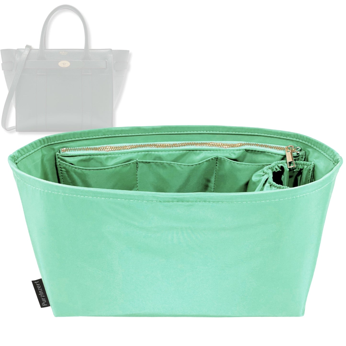 Bag Insert for (Mulberry, Micro Zipped Bayswater) Organizer Tote Purse Organiser Liner Shaper [Premium Nylon Material]