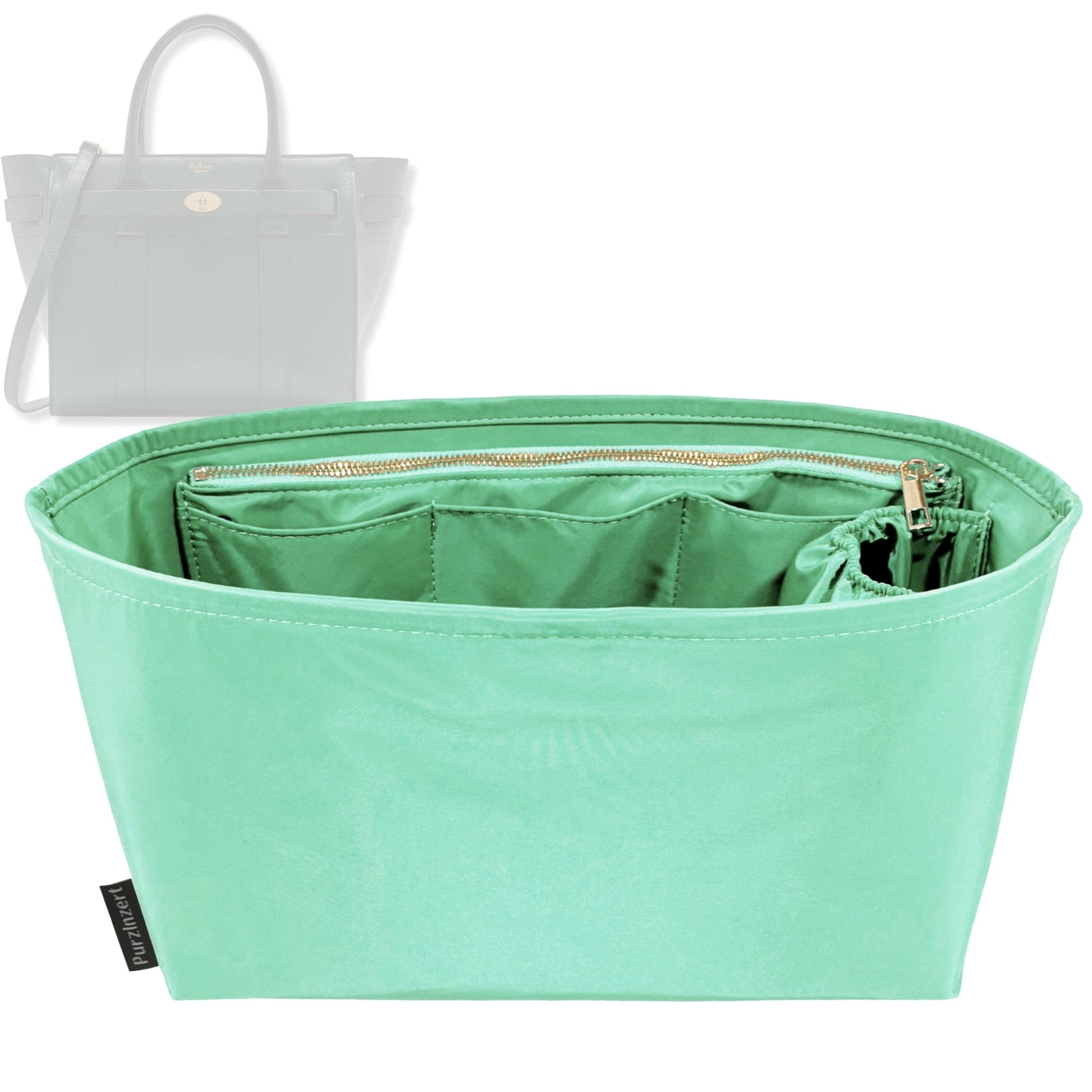 Bag Insert for (Mulberry, Micro Zipped Bayswater) Organizer Tote Purse Organiser Liner Shaper [Premium Nylon Material]