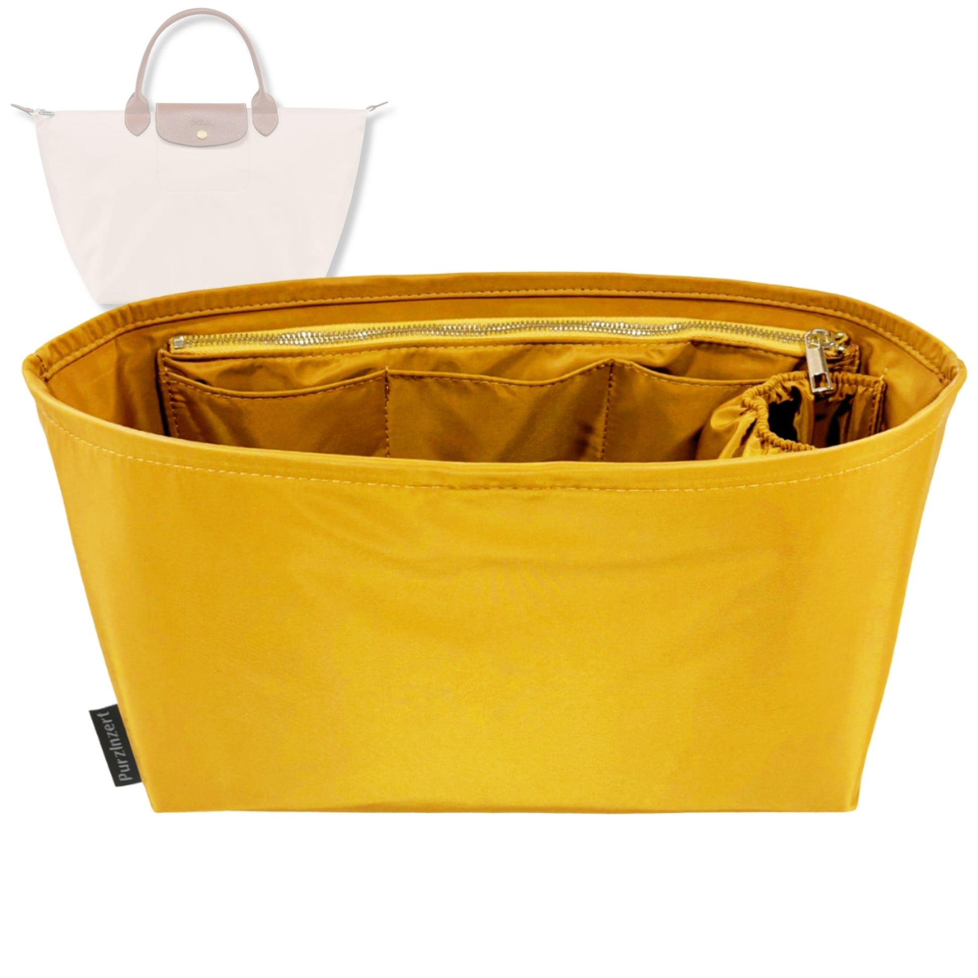Bag Insert for (Longchamp, Le Pliage Top Handle Small) Organizer Tote Purse Organiser Liner Shaper [Premium Nylon Material]