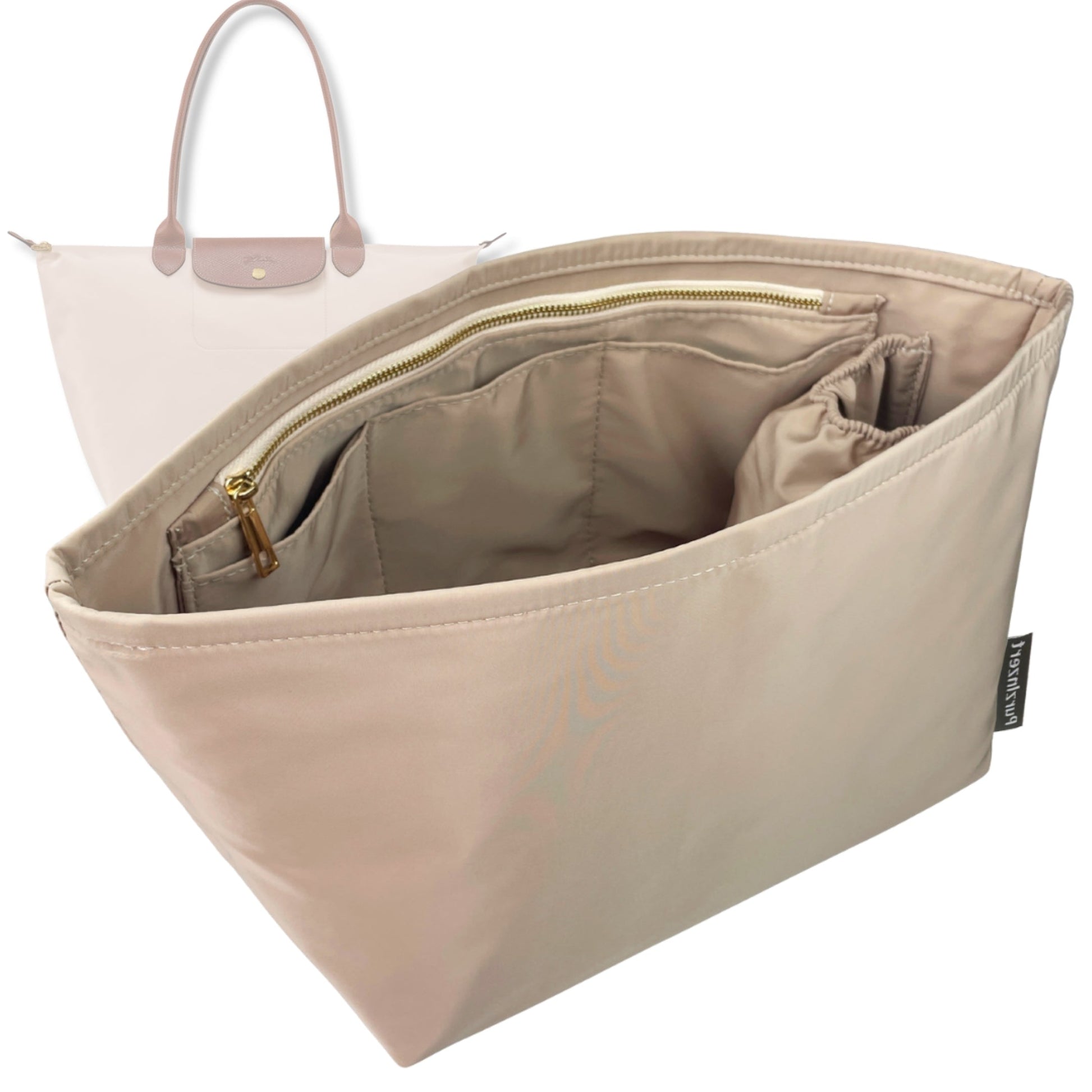 Bag Insert for (Longchamp, Le Pliage Original L Tote) Organizer Tote Purse Organiser Liner Shaper [Premium Nylon Material]