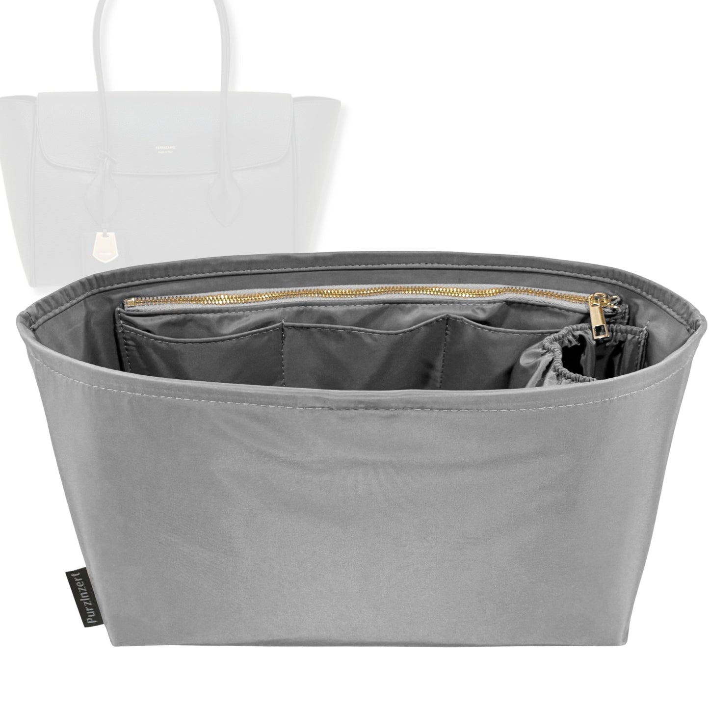 Bag Insert for (Ferragamo, East-West tote bag (L)) Organizer Tote Purse Organiser Liner Shaper [Premium Nylon Material]