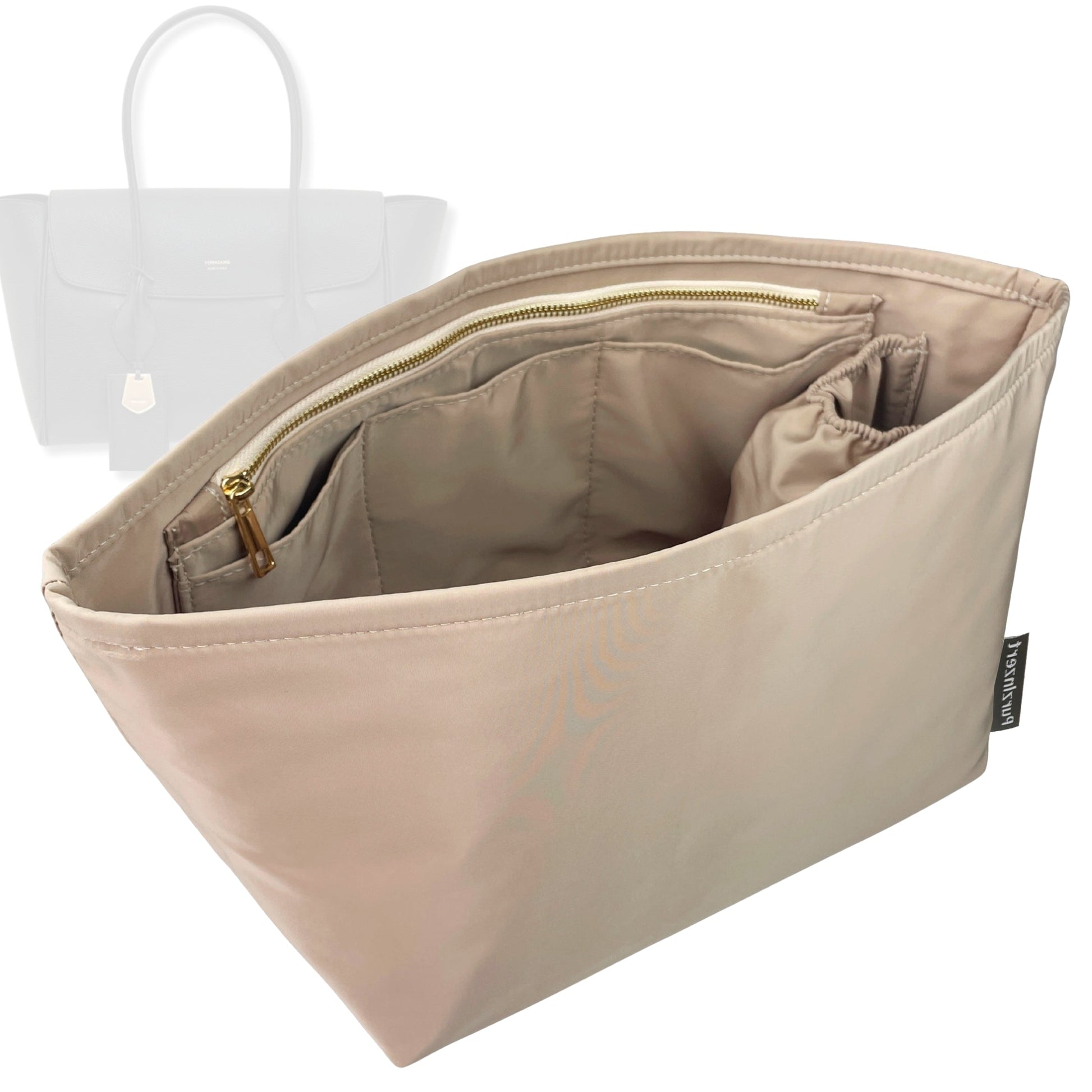 Bag Insert for (Ferragamo, East-West tote bag (S)) Organizer Tote Purse Organiser Liner Shaper [Premium Nylon Material]