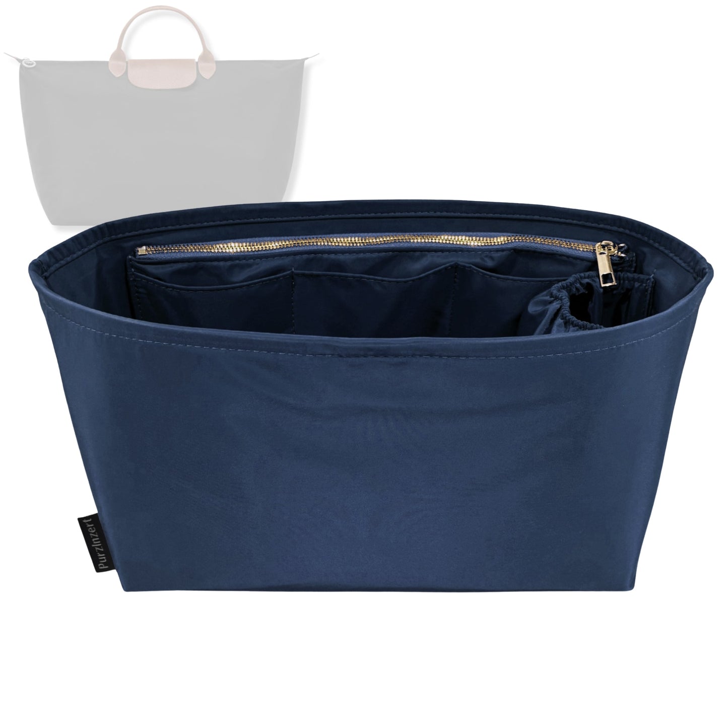 Bag Insert for (Longchamp, Le Pliage Original L Travel Bag) Organizer Tote Purse Organiser Liner Shaper [Premium Nylon Material]