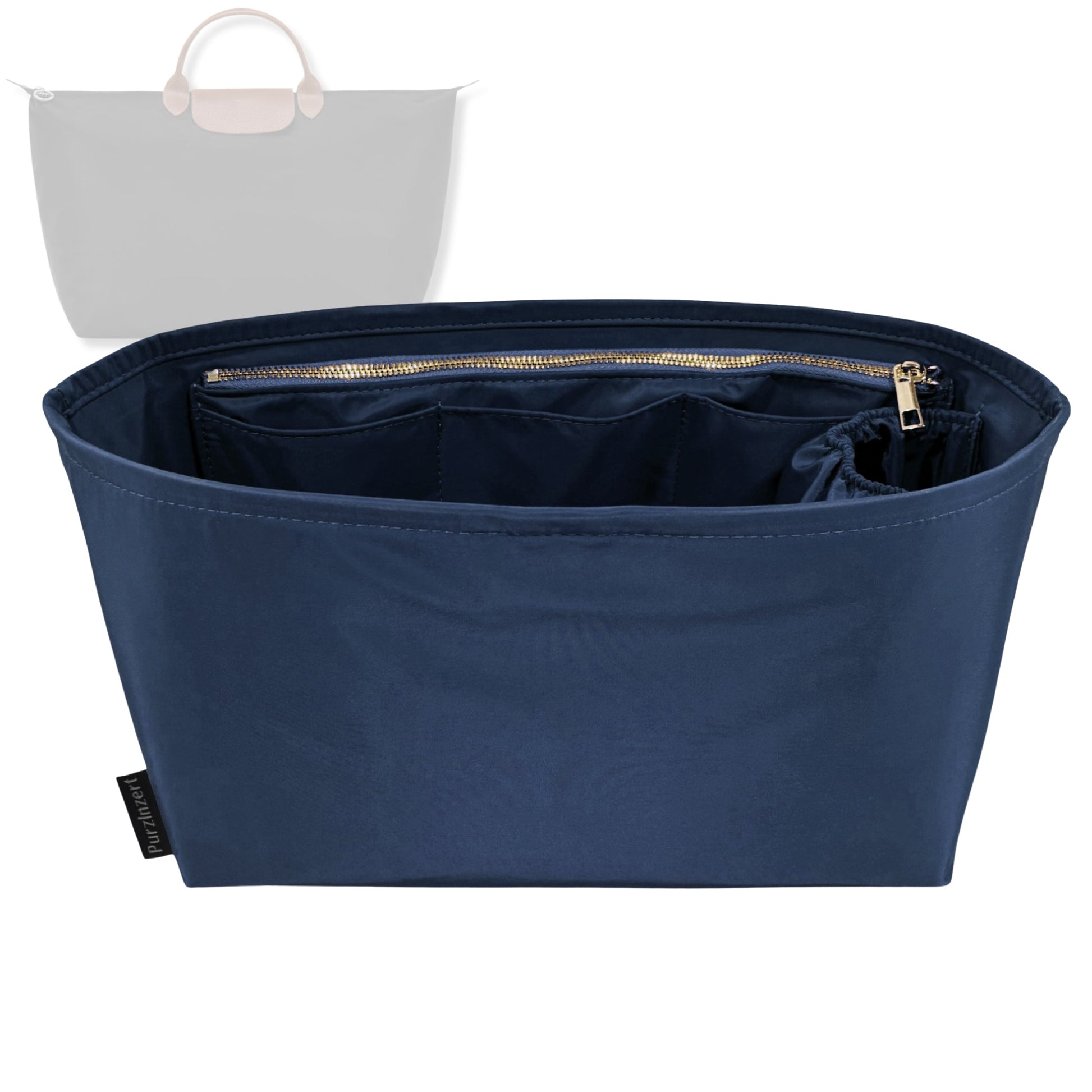 Bag Insert for (Longchamp, Le Pliage Original L Travel Bag) Organizer Tote Purse Organiser Liner Shaper [Premium Nylon Material]