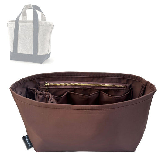 Bag Insert for (Lands End, Small 3 Pocket Open Top Canvas Tote Bag) Organizer Tote Purse Organiser Liner Shaper [Premium Nylon Material]