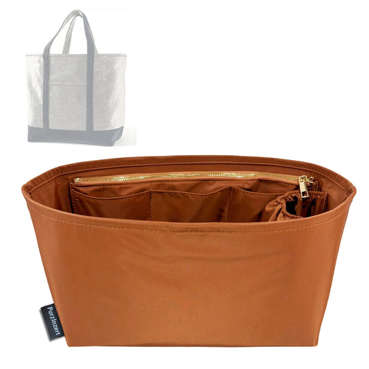 Bag Insert for (Lands End, Extra Large 5 Pocket Zip Top Canvas Tote Bag) Organizer Tote Purse Organiser Liner Shaper [Premium Nylon Material]
