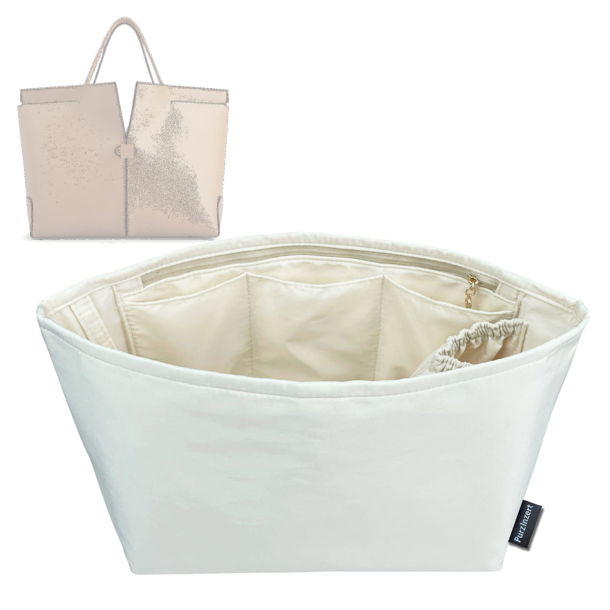 Bag Insert for (Tod's, Di Bag Folio in Leather Medium) Organizer Tote Purse Organiser Liner Shaper [Premium Nylon Material]