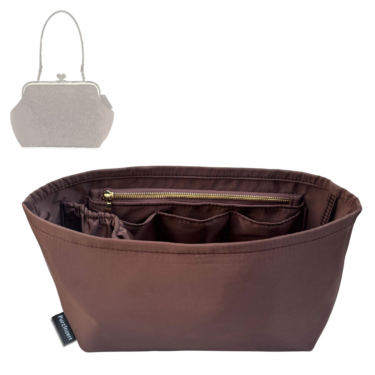 Bag Insert for (Coach, Kisslock Frame Bag 27) Organizer Tote Purse Organiser Liner Shaper [Premium Nylon Material]