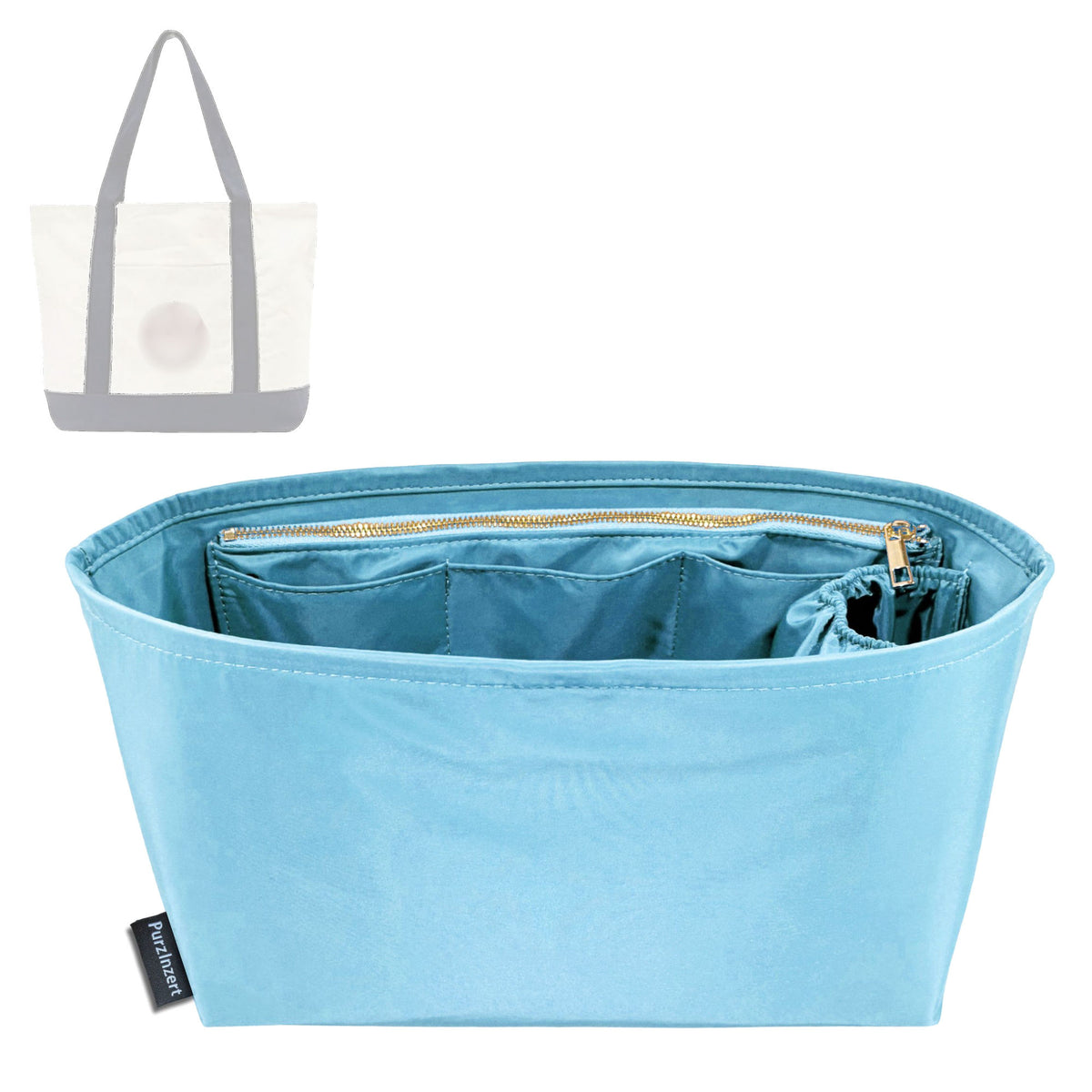 Bag Insert for (Trader Joes, Mini Canvas Tote) Organizer Tote Purse Organiser Liner Shaper [Premium Nylon Material]