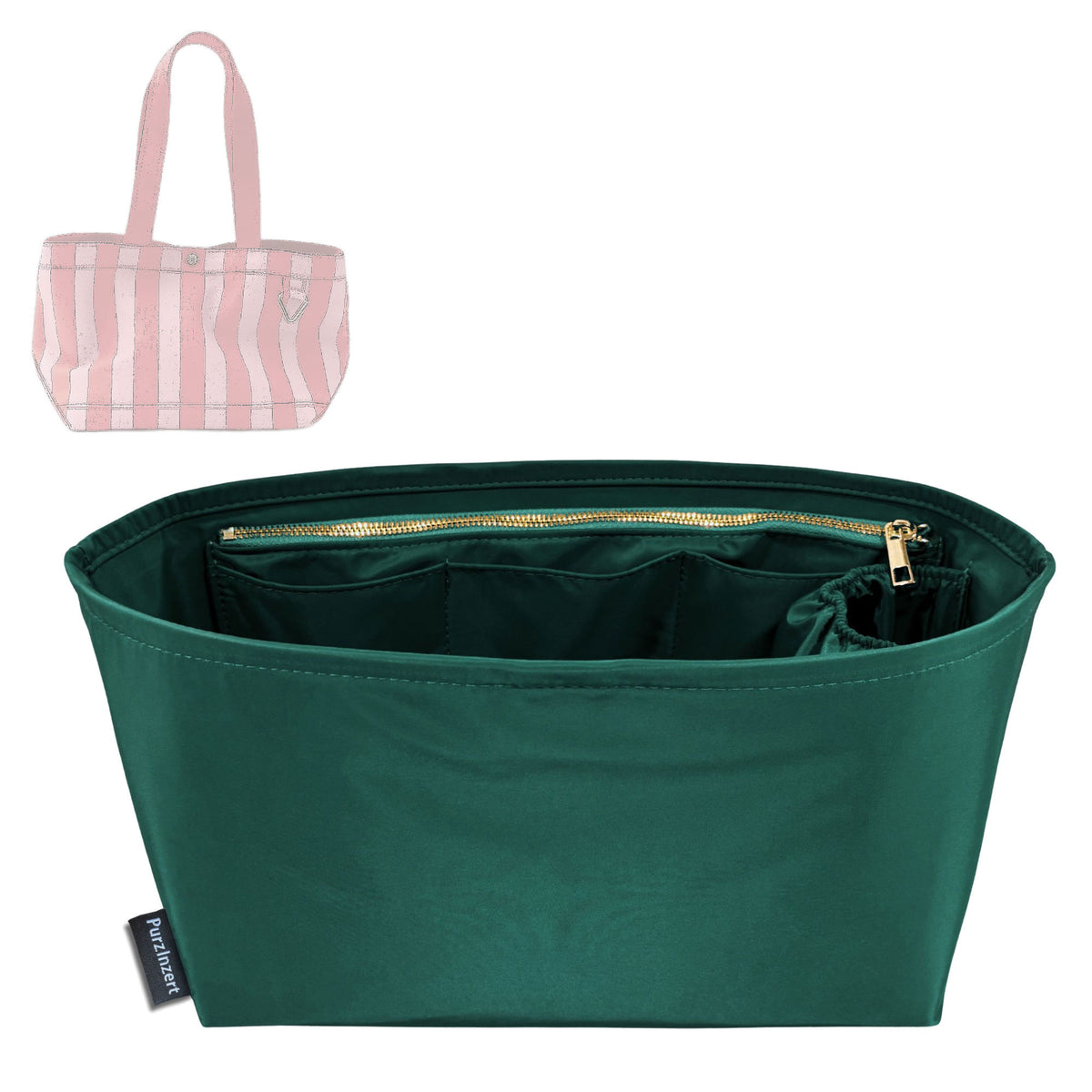 Bag Insert for (BaubleBar, Small Striped Custom Alpha Tote) Organizer Tote Purse Organiser Liner Shaper [Premium Nylon Material]
