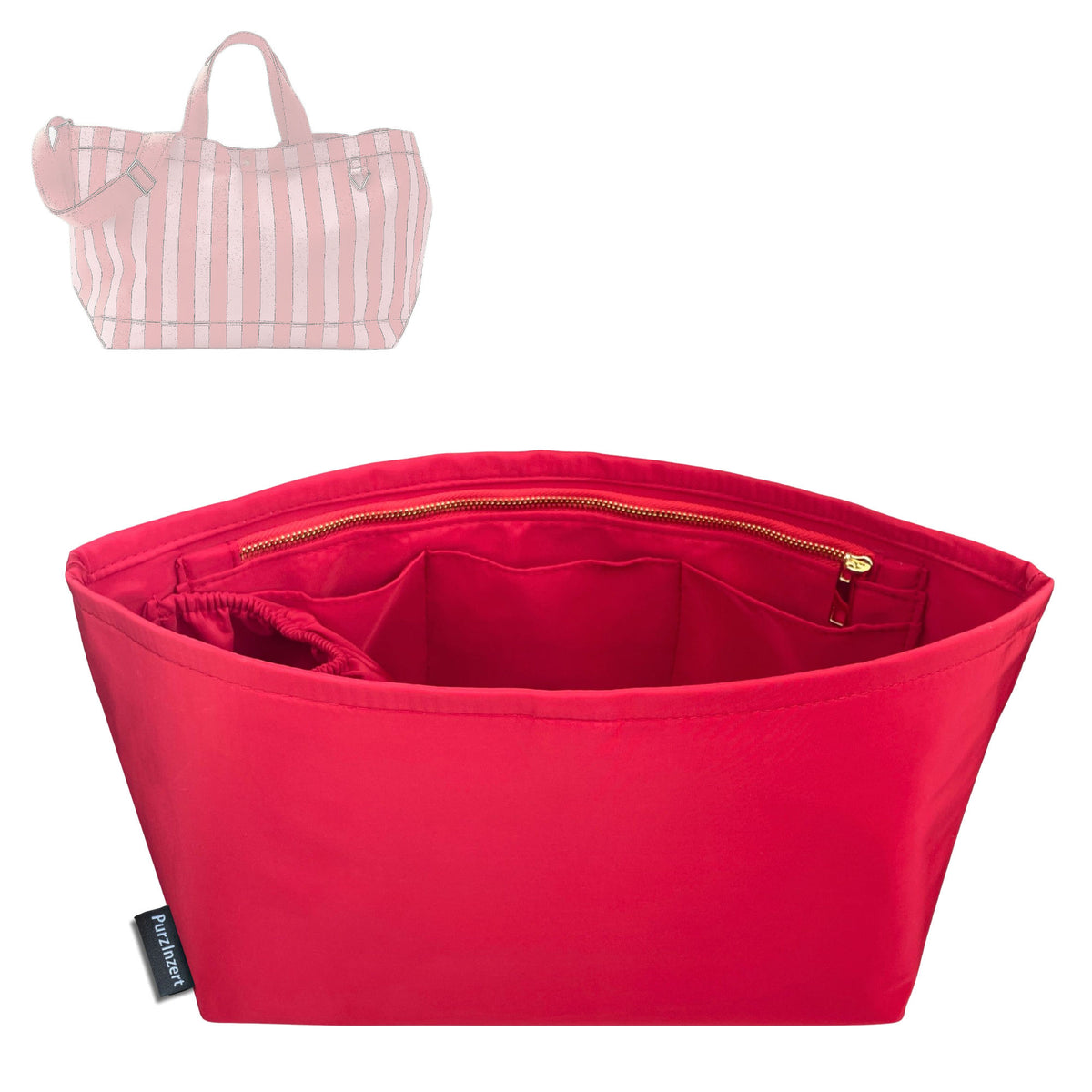 Bag Insert for (BaubleBar, Large Striped Custom Alpha Tote) Organizer Tote Purse Organiser Liner Shaper [Premium Nylon Material]