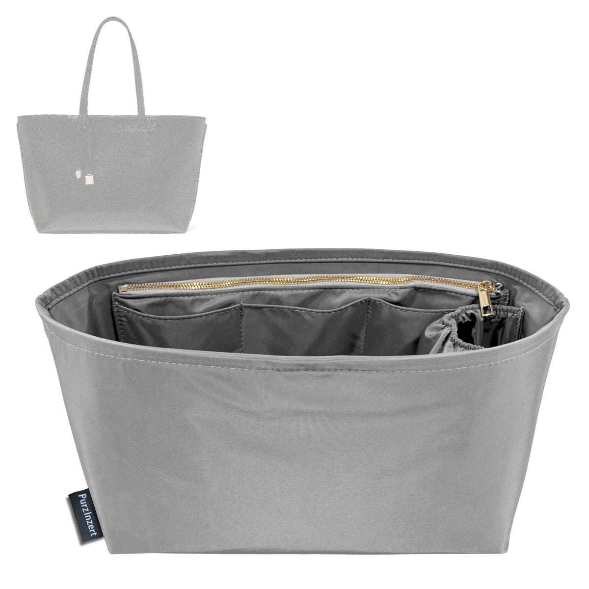 Bag Insert for (Aspinal of London, Zipped East West Tote) Organizer Tote Purse Organiser Liner Shaper [Premium Nylon Material]