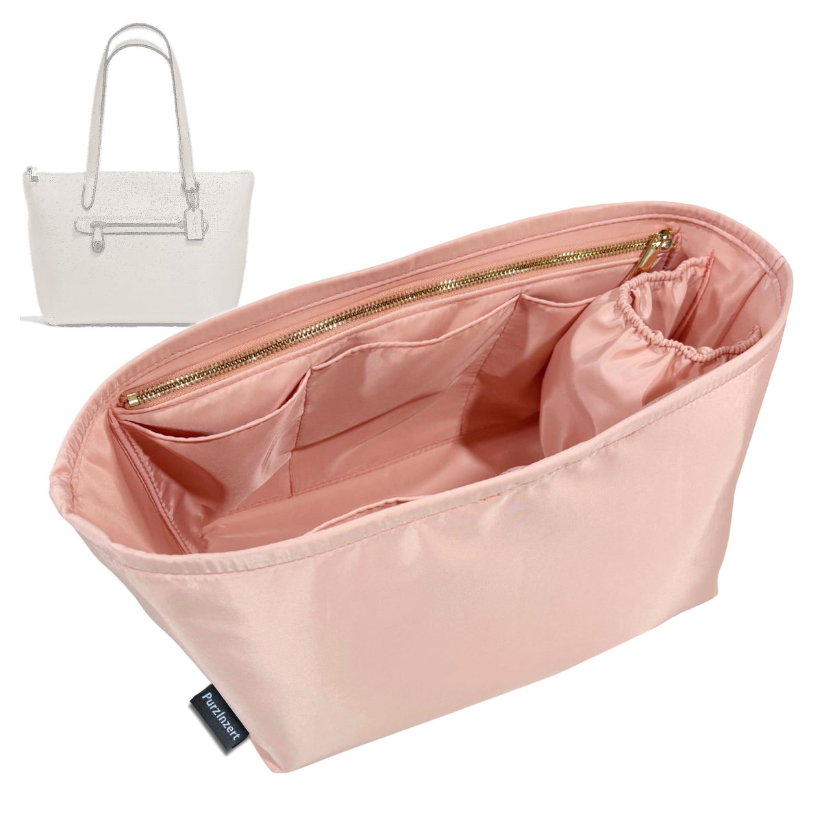 Bag Insert for (Coach, Taylor Tote CC402) Organizer Tote Purse Organiser Liner Shaper [Premium Nylon Material]
