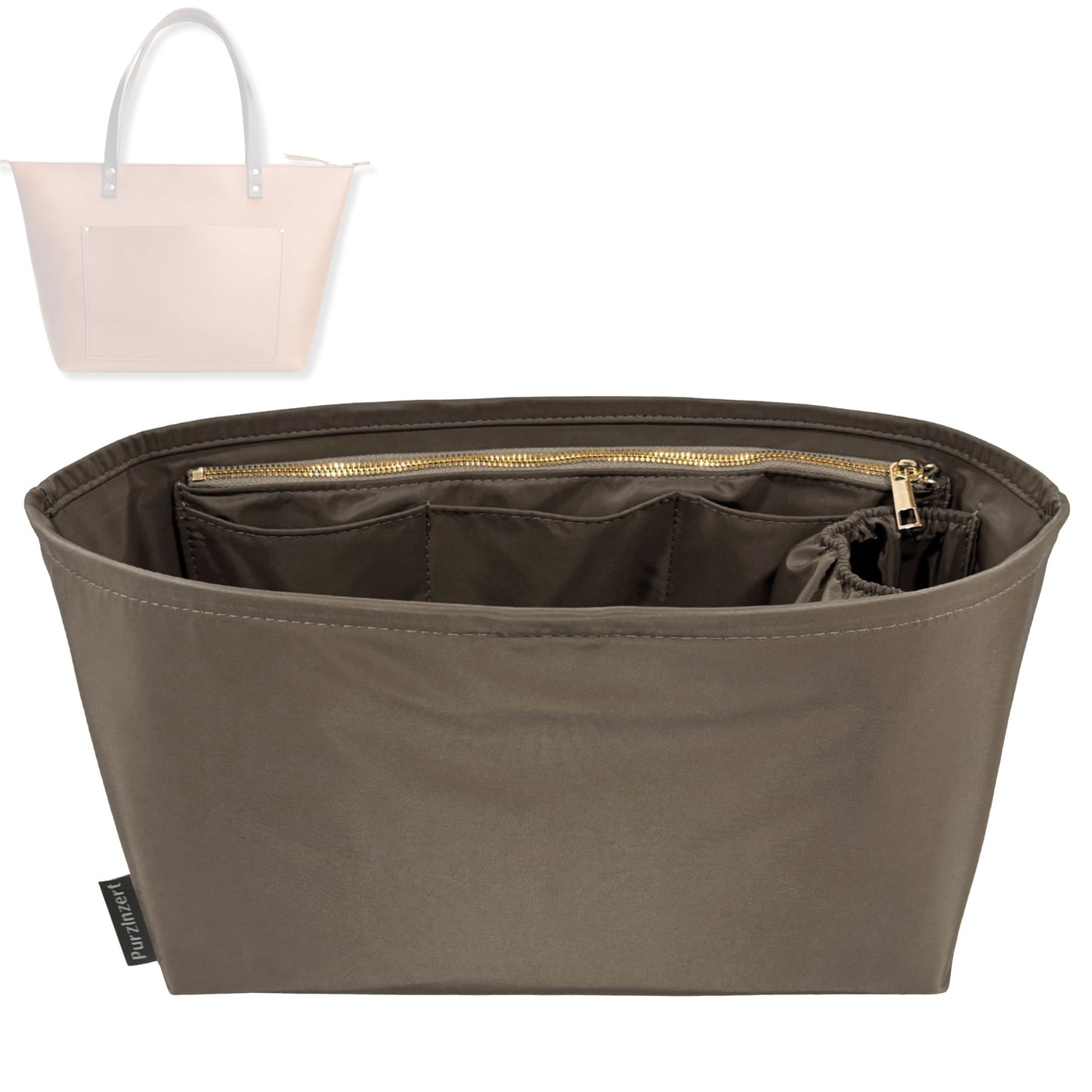 Bag Insert for (Portland Leather Goods, Zipper Tote Small) Organizer Tote Purse Organiser Liner Shaper [Premium Nylon Material]