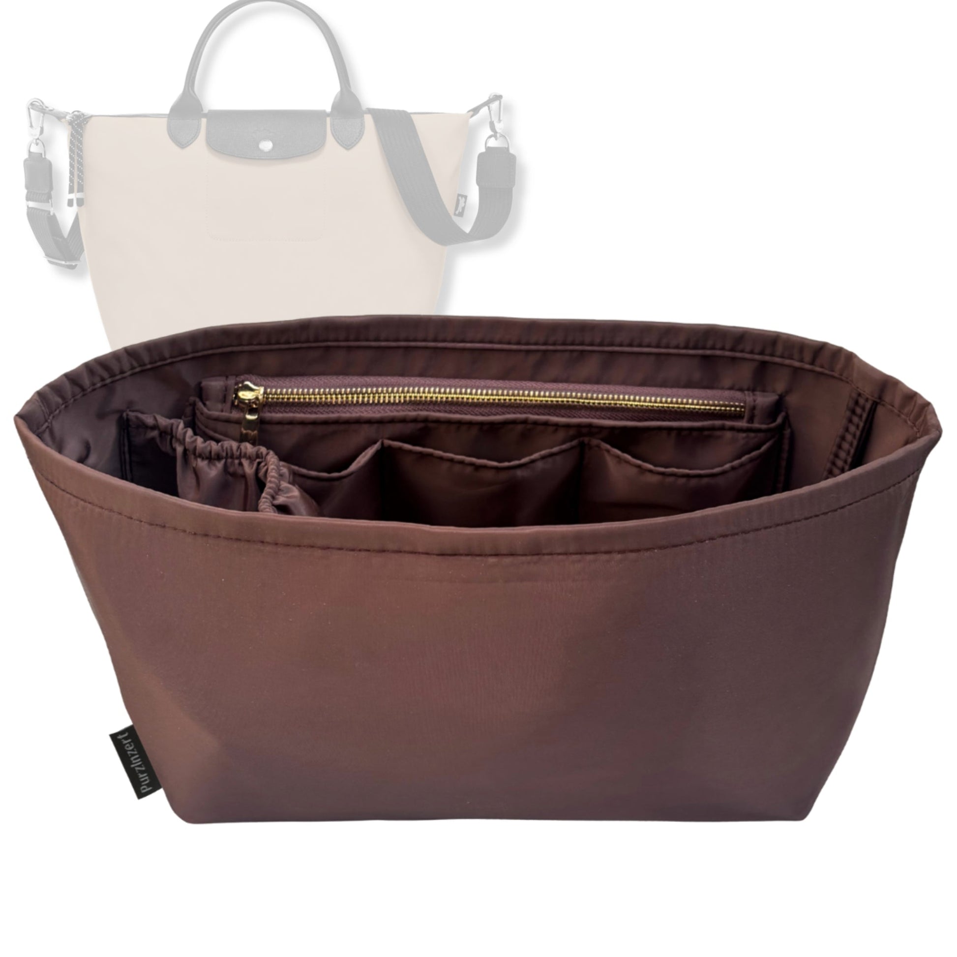 Bag Insert for (Longchamp, Le Pliage Energy L Handbag) Organizer Tote Purse Organiser Liner Shaper [Premium Nylon Material]