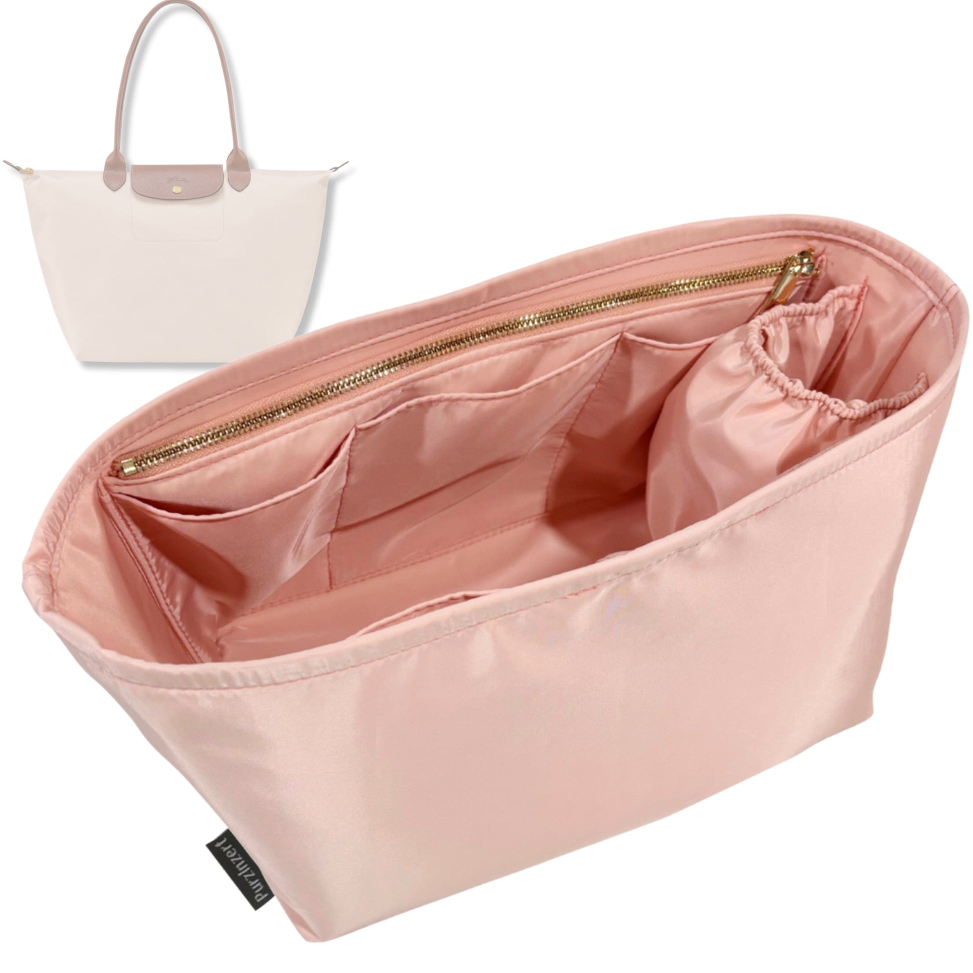 Bag Insert for (Longchamp, Le Pliage Original M Tote) Organizer Tote Purse Organiser Liner Shaper [Premium Nylon Material]