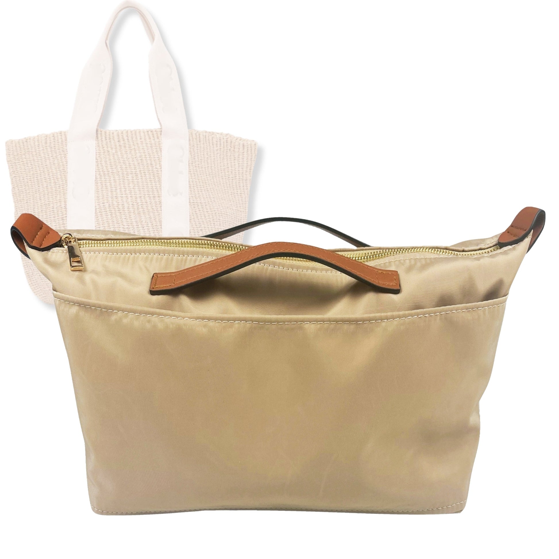 Bag Insert for (Chloe, Large Woody Basket) Organizer Tote Purse Organiser Liner Shaper [Premium Nylon Material]