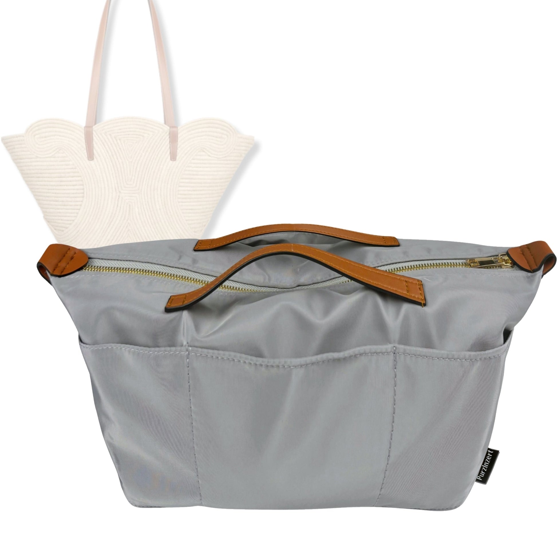 Bag Insert for (Celine, Classic Panier Braided Triomphe Medium) Organizer Tote Purse Organiser Liner Shaper [Premium Nylon Material]