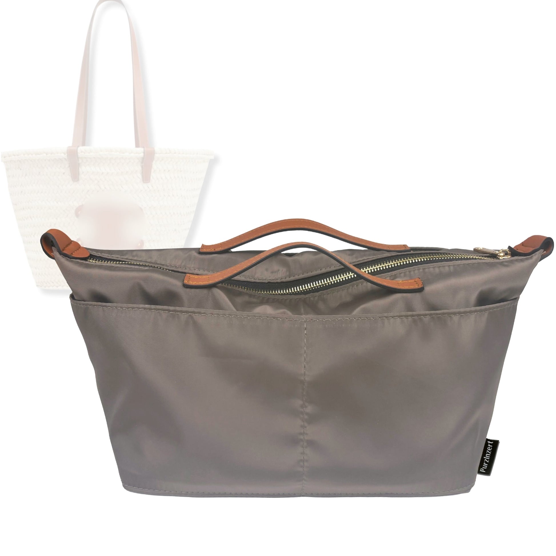 Bag Insert for (Celine, Classic Panier in Palm Leaves and Calfskin Medium) Organizer Tote Purse Organiser Liner Shaper [Premium Nylon Material]
