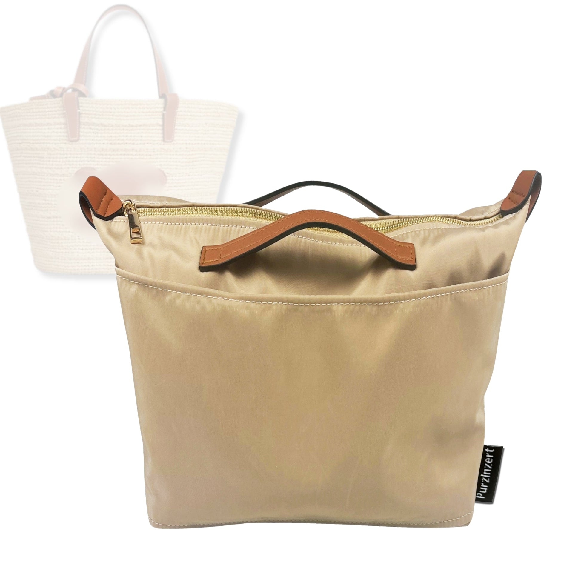 Bag Insert for (Celine, Classic Panier in Raffia and Calfskin Teen) Organizer Tote Purse Organiser Liner Shaper [Premium Nylon Material]