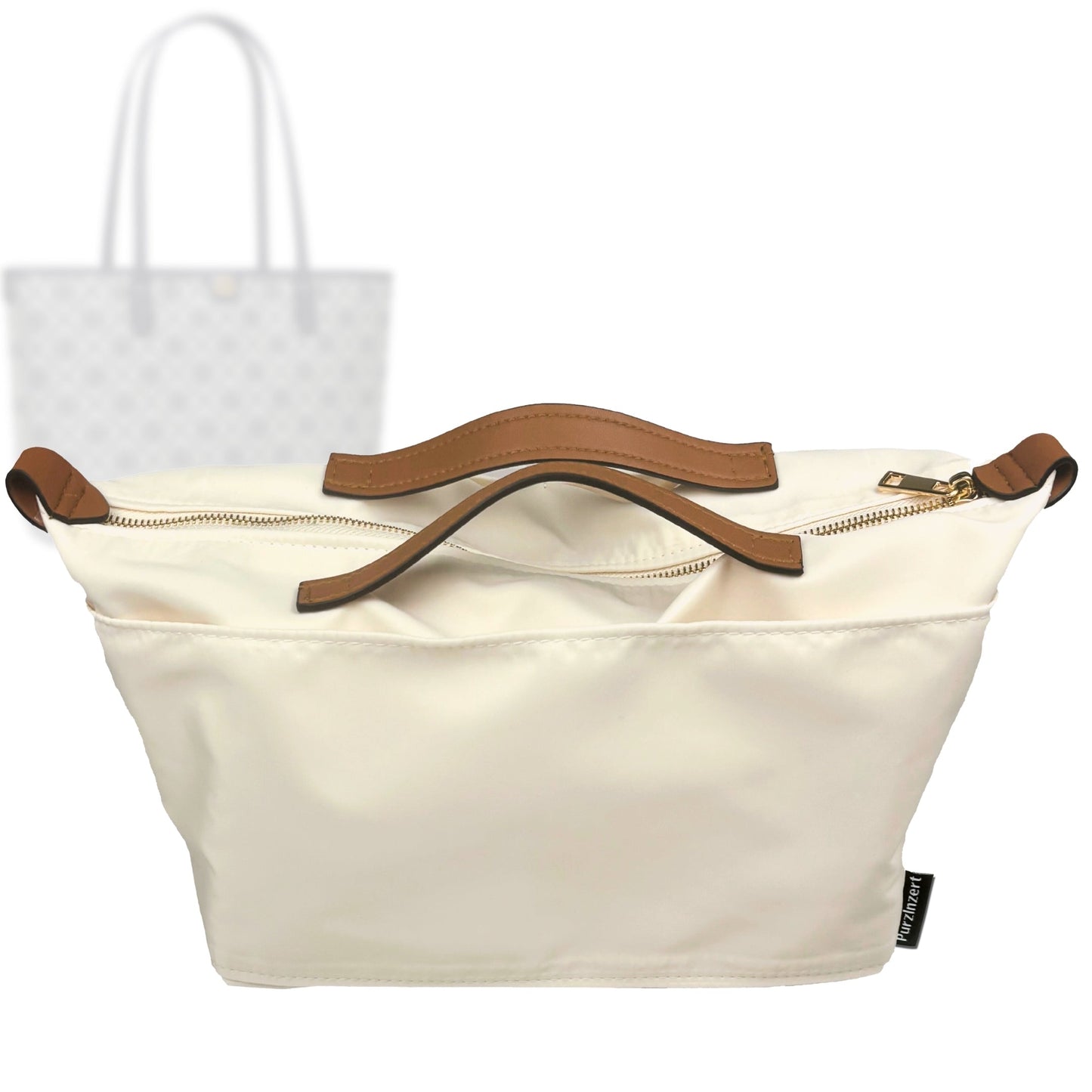 Bag Insert for (Tory Burch, Small T Monogram Zip Tote) Organizer Tote Purse Organiser Liner Shaper [Premium Nylon Material]