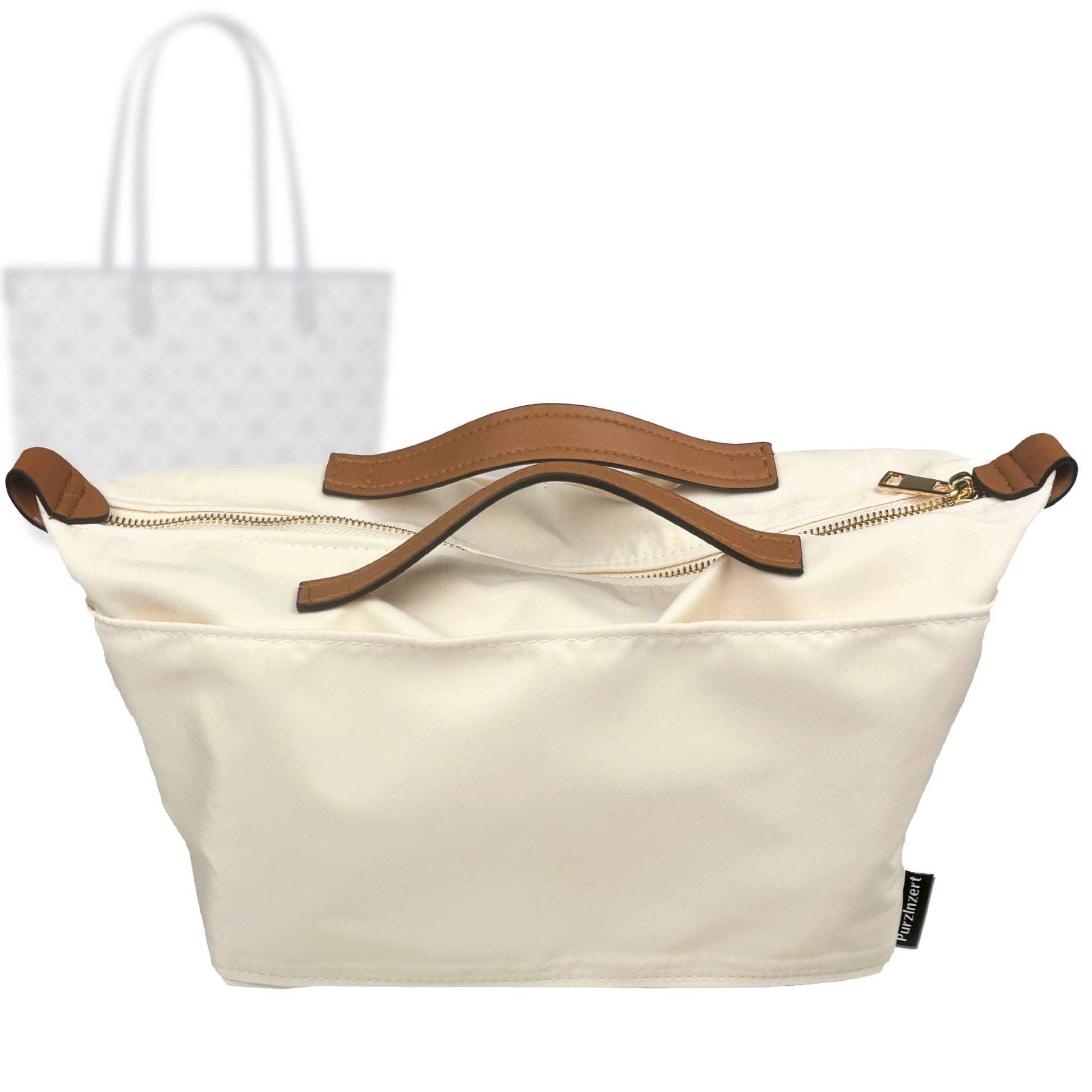 Bag Insert for (Tory Burch, Small T Monogram Zip Tote) Organizer Tote Purse Organiser Liner Shaper [Premium Nylon Material]