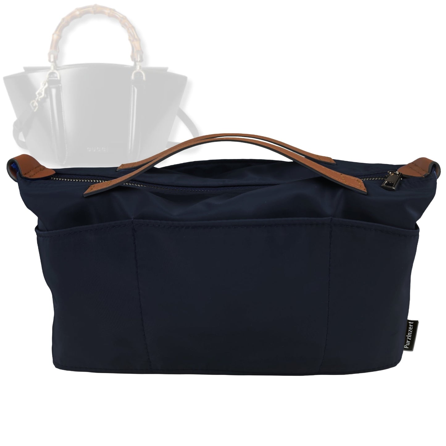 Bag Insert for (Gucci, Mini bamboo top handle tote bag) Organizer Tote Purse Organiser Liner Shaper [Premium Nylon Material]