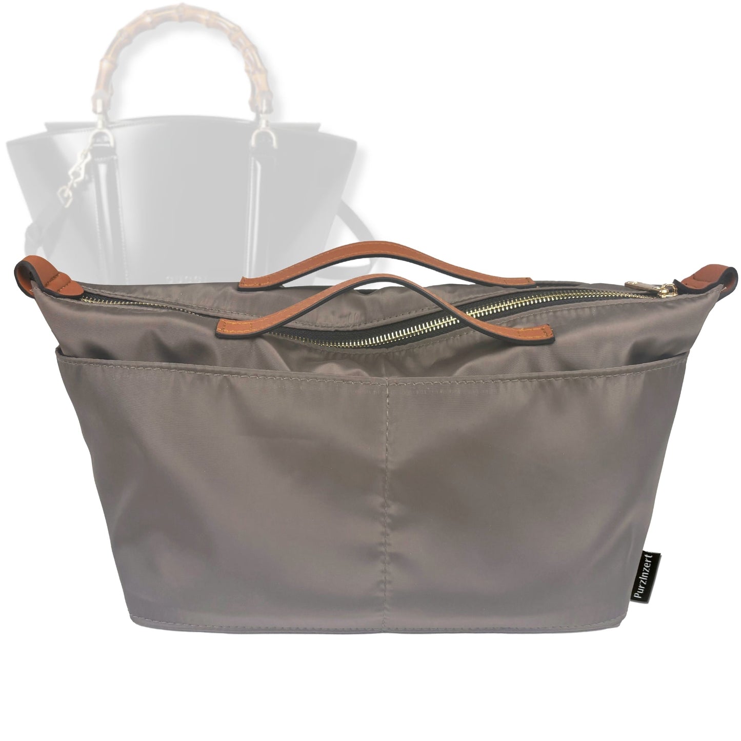 Bag Insert for (Gucci, Small bamboo top handle tote bag) Organizer Tote Purse Organiser Liner Shaper [Premium Nylon Material]