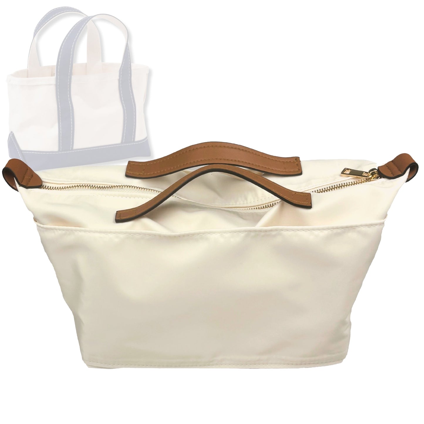Bag Insert for (L.L.Bean, Boat and Tote - Mini) Organizer Tote Purse Organiser Liner Shaper [Premium Nylon Material]
