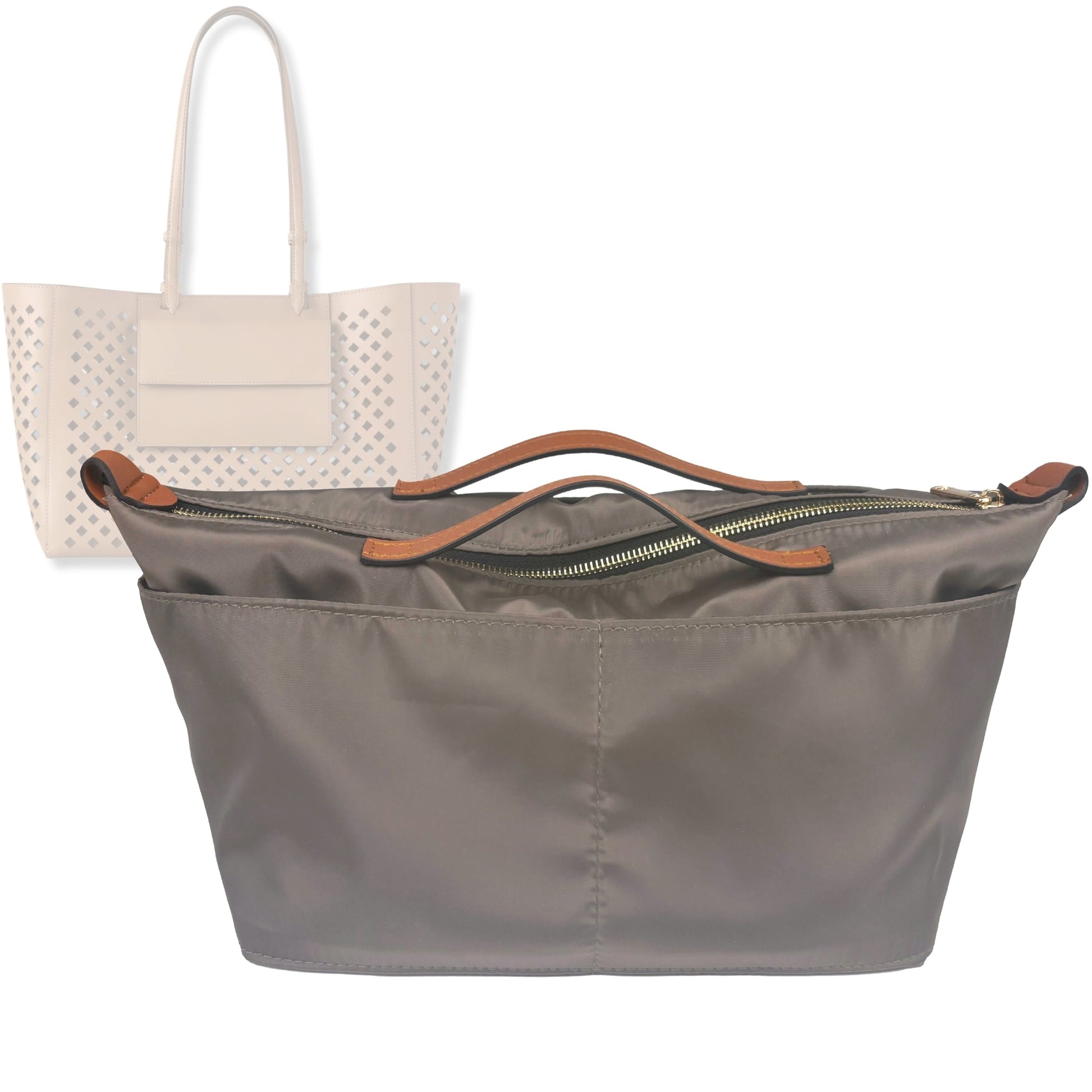 Bag Insert for (Mulberry, Perforated Tote) Organizer Tote Purse Organiser Liner Shaper [Premium Nylon Material]