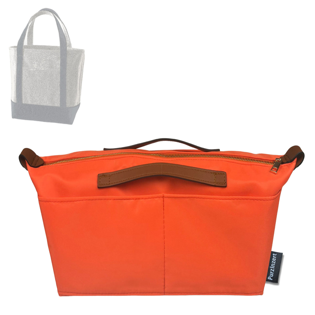 Bag Insert for (Lands End, Medium 5 Pocket Open Top Canvas Tote Bag) Organizer Tote Purse Organiser Liner Shaper [Premium Nylon Material]