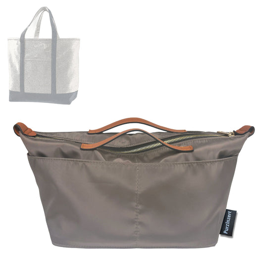 Bag Insert for (Lands End, Extra Large 5 Pocket Open Top Canvas Tote Bag) Organizer Tote Purse Organiser Liner Shaper [Premium Nylon Material]