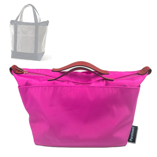 Bag Insert for (Lands End, Medium 5 Pocket Zip Top Canvas Tote Bag) Organizer Tote Purse Organiser Liner Shaper [Premium Nylon Material]