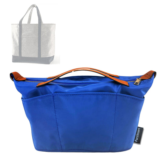 Bag Insert for (Lands End, Extra Large 5 Pocket Zip Top Canvas Tote Bag) Organizer Tote Purse Organiser Liner Shaper [Premium Nylon Material]