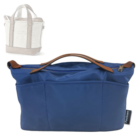 Bag Insert for (Lands End, Small 3 Pocket Zip Top Canvas Tote Bag) Organizer Tote Purse Organiser Liner Shaper [Premium Nylon Material]