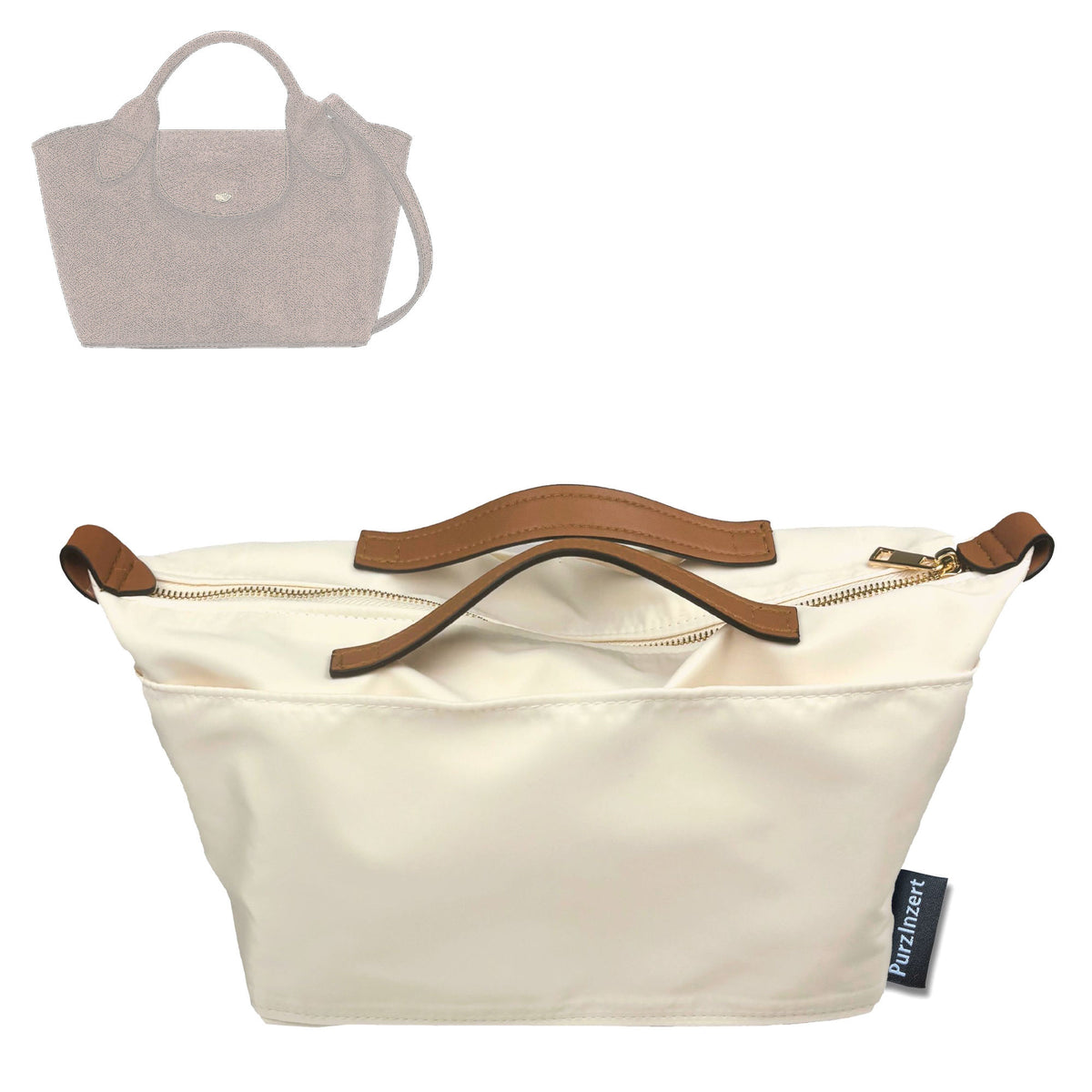 Bag Insert for (Longchamp, Épure XS Tote bag) Organizer Tote Purse Organiser Liner Shaper [Premium Nylon Material]