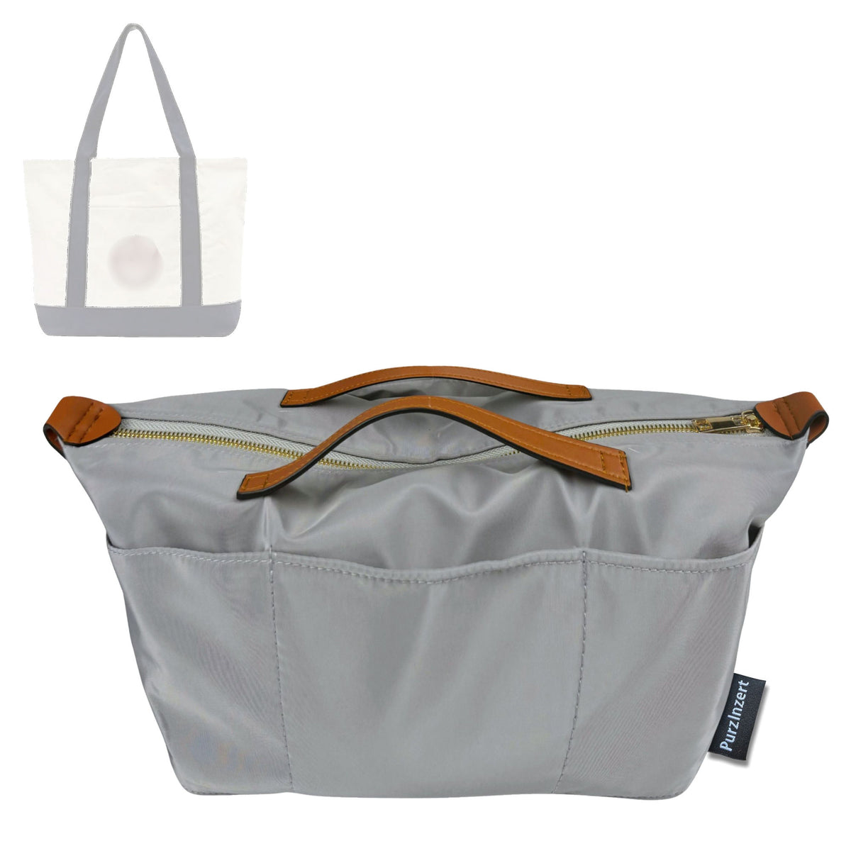 Bag Insert for (Trader Joes, Mini Canvas Tote) Organizer Tote Purse Organiser Liner Shaper [Premium Nylon Material]