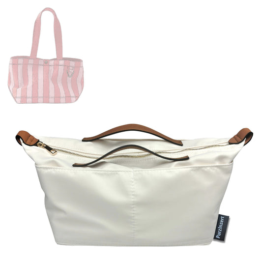 Bag Insert for (BaubleBar, Small Striped Custom Alpha Tote) Organizer Tote Purse Organiser Liner Shaper [Premium Nylon Material]