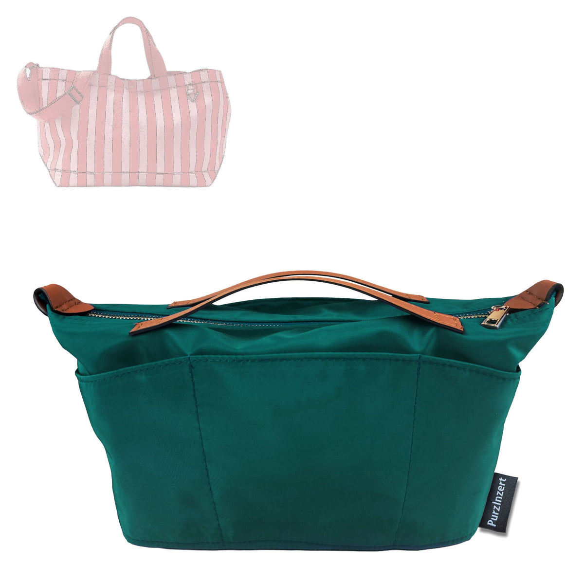 Bag Insert for (BaubleBar, Large Striped Custom Alpha Tote) Organizer Tote Purse Organiser Liner Shaper [Premium Nylon Material]