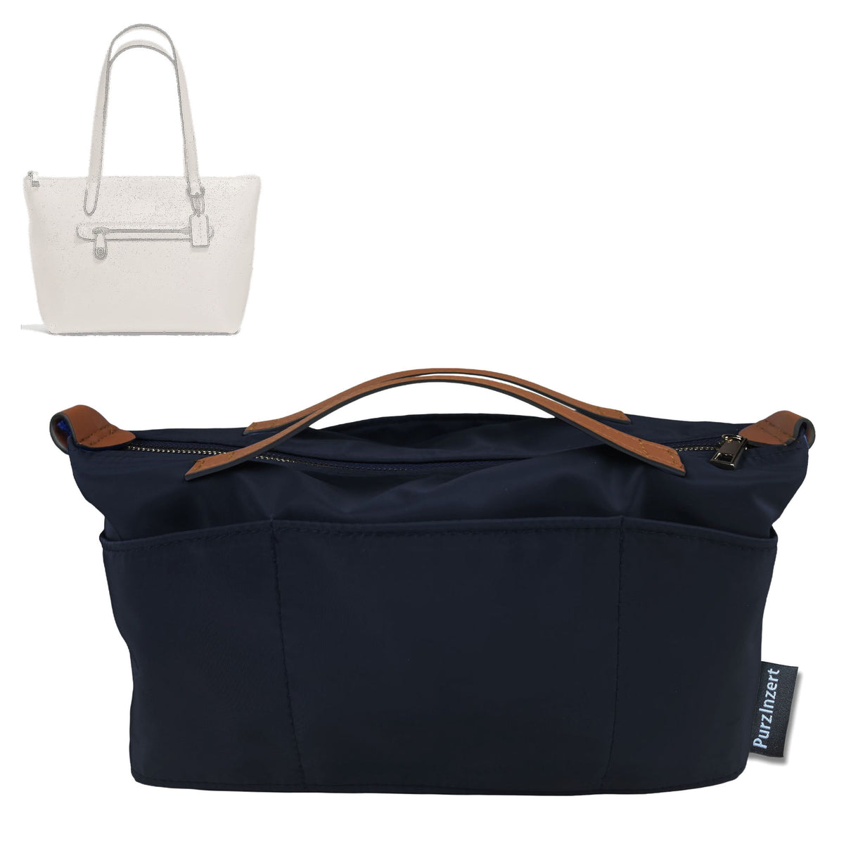 Bag Insert for (Coach, Taylor Tote CC402) Organizer Tote Purse Organiser Liner Shaper [Premium Nylon Material]