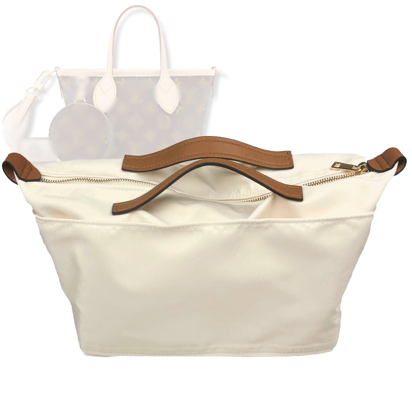 Bag Insert for (LV, Neverfull BB) Organizer Tote Purse Organiser Liner Shaper [Premium Nylon Material]