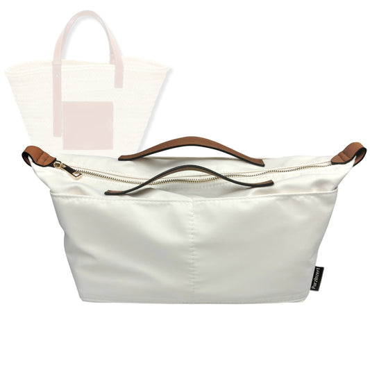 Bag Insert for (Loewe, Small Basket bag in palm leaf and calfskin) Organizer Tote Purse Organiser Liner Shaper [Premium Nylon Material]
