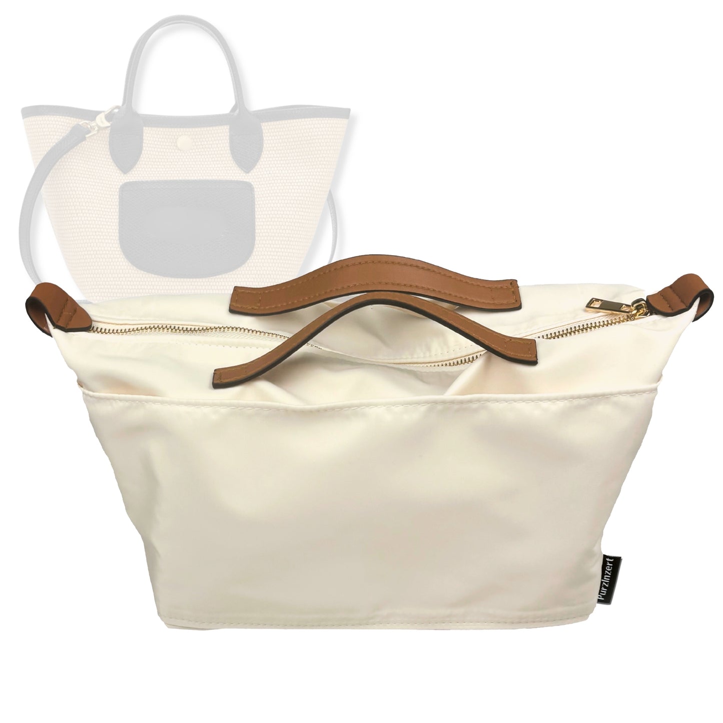 Bag Insert for (Longchamp, Le Panier Pliage XS Basket) Organizer Tote Purse Organiser Liner Shaper [Premium Nylon Material]